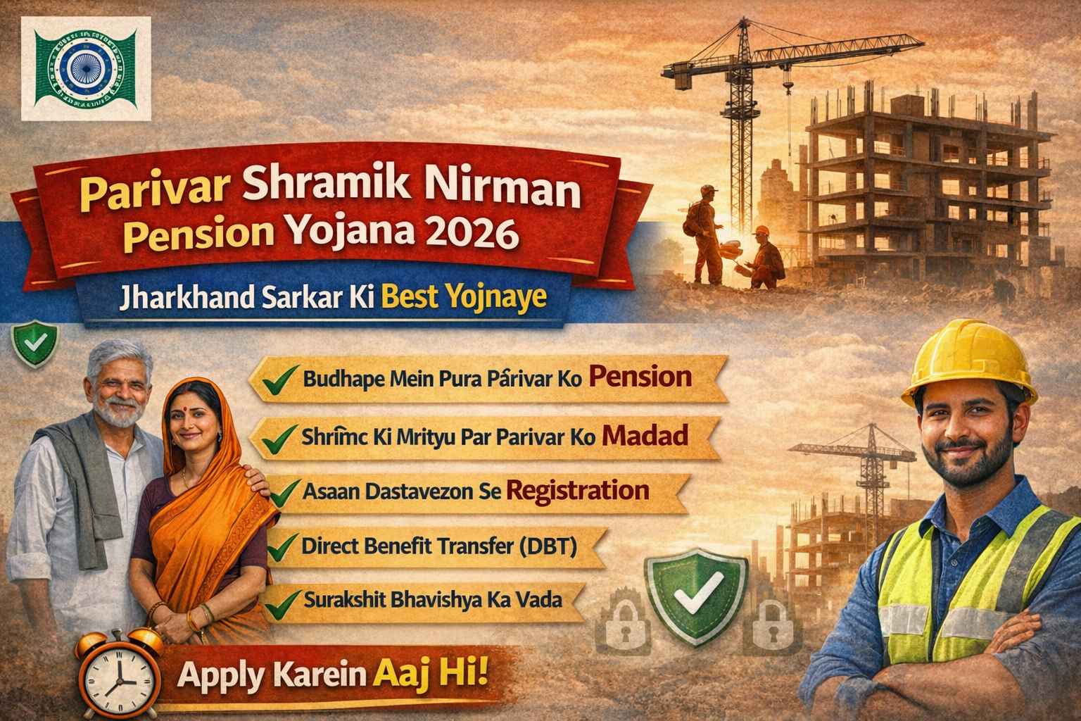 Parivar Shramik Nirman Pension Yojana 2026: Jharkhand Sarkar Ki Best Yojnaye
