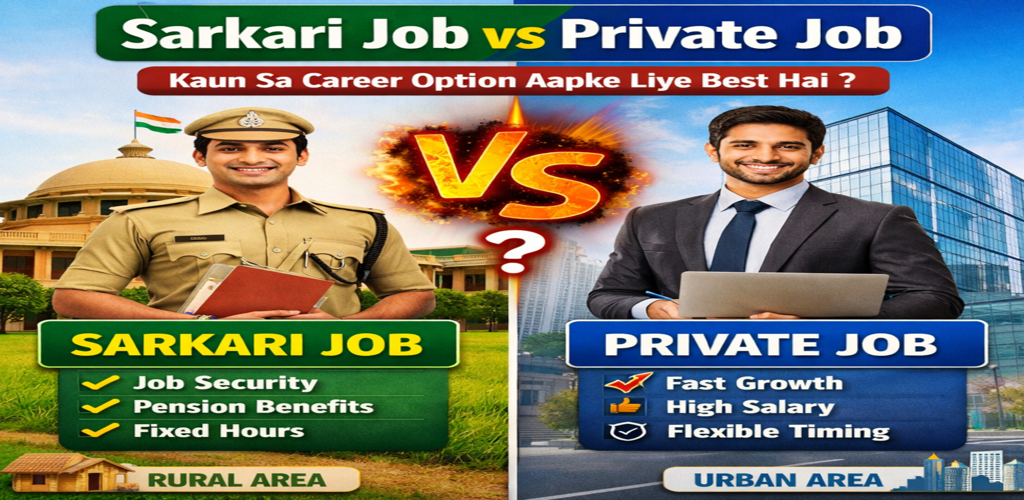Sarkari Job vs Private Job Kaun Sa Career Option Aapke Liye Best Hai 2026