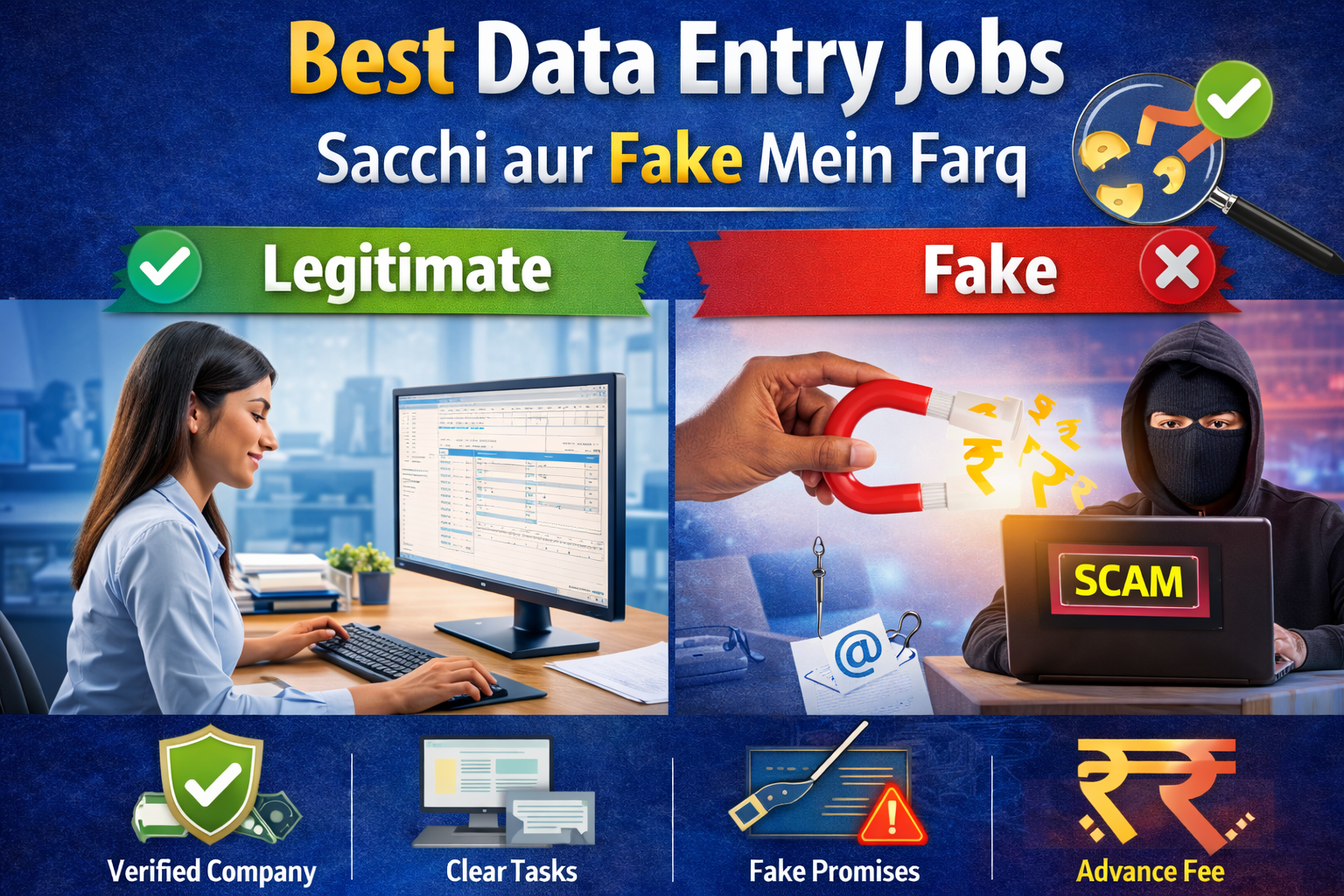 Best Data Entry Jobs Sacchi aur Fake Mein Farq 2026